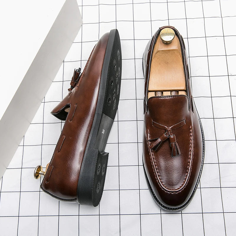 Brogues Shoes Men High Quality Social Leather Shoes British Tassels Formal Leather Men Wedding Business Dress Leather Shoes Male - Buy online at  Vibe In Cart.