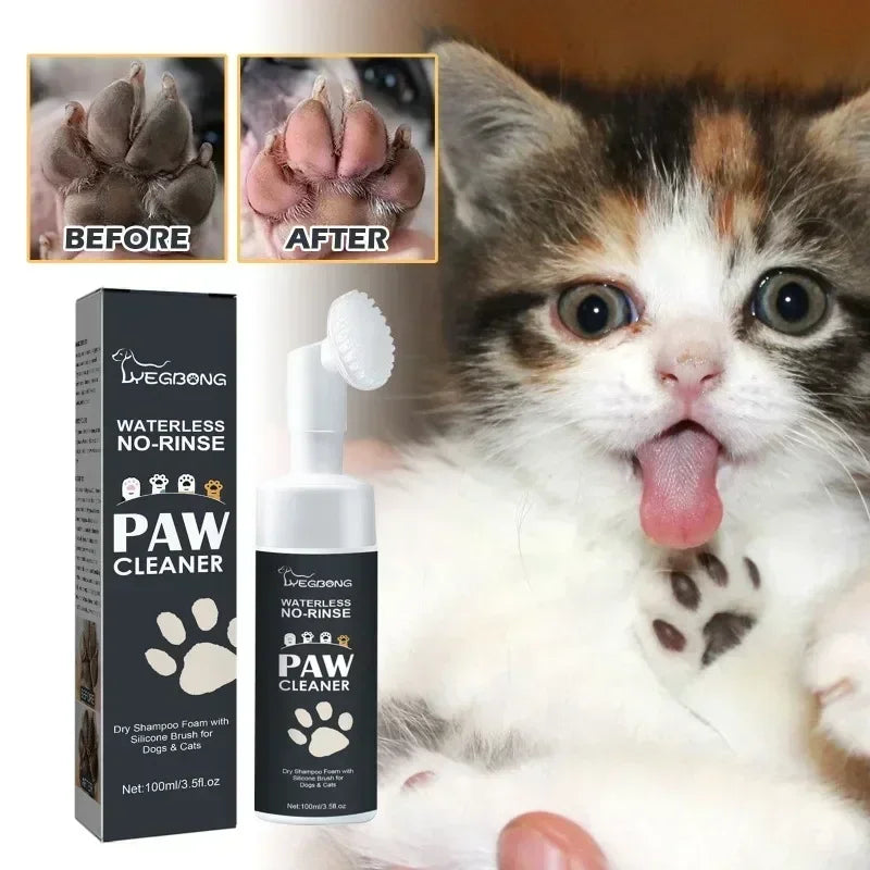Dog Paw Washing Foam Pet Foot Cleaning Foam Rinse-free Paw Cleaner No Washing Claw Care Supplies For Cat With Silicone Brush - Buy online at  Vibe In Cart.