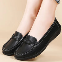 Women's White Flat Loafers Slip On Casual Shoes