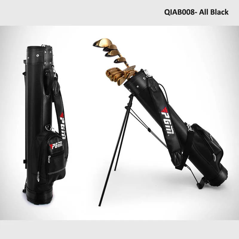 Golf Rack Bag with Bracket for Unisex, Holds 9 Clubs, PU Material, 6 Colors