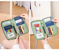 Multifunctional Travel Passport Wallet with RFID Protection in Microfiber Leather
