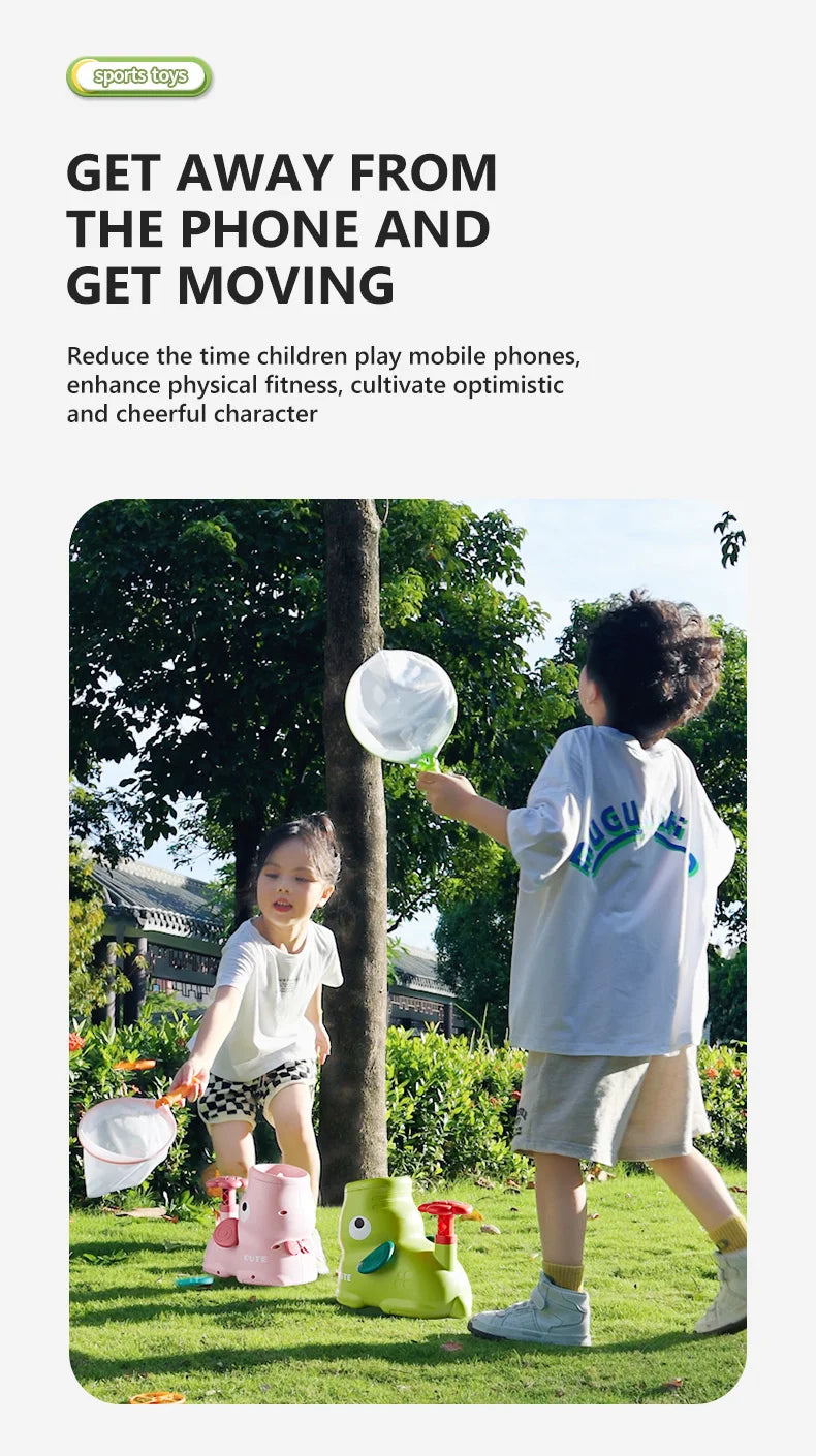 Air Discs Launcher Childern Toys Indoor Outdoor Games Soaring Machine Flying Disc Saucer Foot Launcher Kids Jump Spoorts Toy