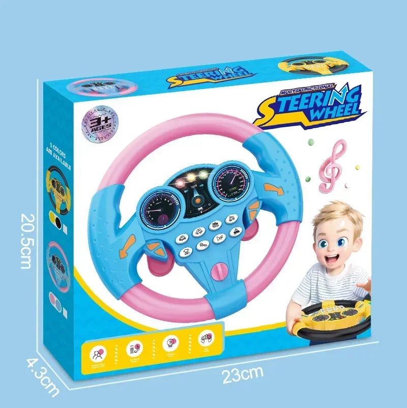 Educational Infant Steering Wheel Toy with Flashing Lights and Sounds