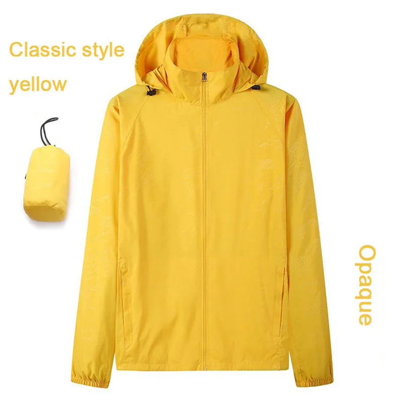 Hooded UV Waterproof Nylon Golf Jacket Unisex Foldable