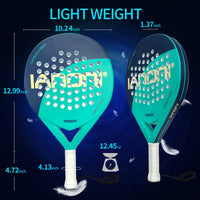 IANONI Padel Racket Carbon Fiber Surface with EVA Memory Flex Foam Core Padel Tennis Racquets Lightweight - Buy online at  Vibe In Cart.