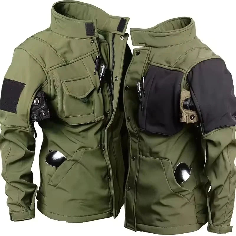 Men's Waterproof Windproof Polyester Tactical Jacket and Cargo Pants Set