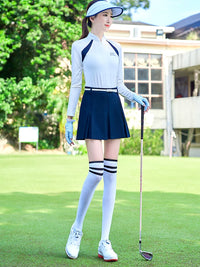 TTYGJ New Golf Skirt Women Spring Autumn Fashion A-lined Skirt Ladies Outdoor Sports Skorts Casual Golf Wear with Inner Shorts