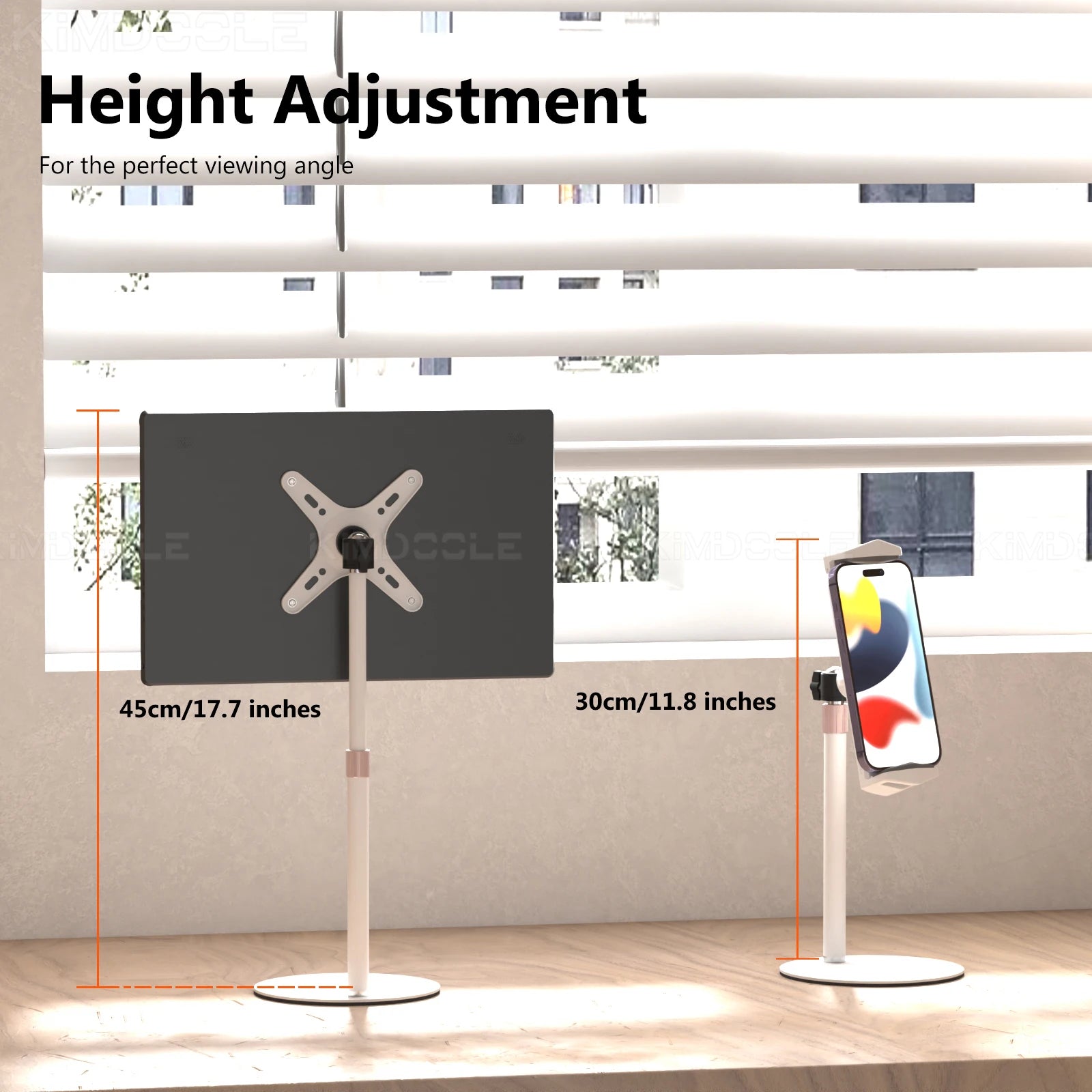 Height Adjustable VESA Portable Monitor Stand for Up to 18-Inch Monitors