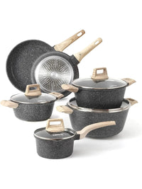 21Pcs Pots and Pans Set, Nonstick Cookware Sets, White Granite Induction Cookware Non Stick Cooking Set w/Frying Pans - Buy online at  Vibe In Cart.