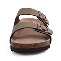 Comwarm Men's Cork Footbed Slides Sandals Arch Support Summer Outdoor Sandals with Adjustable Buckle Leisure Men Leather Slides - Buy online at  Vibe In Cart.