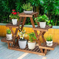 Wooden Plant Stand Holder 6 Tier Flower Pot Rack Corner Display Shelf for Indoor Outdoor - Buy online at  Vibe In Cart.