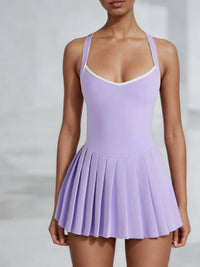 Tennis Dress for Women Yoga Fitness Skirt with Built-in Bra V-Neck Golf Outfits with Shorts Badminton Workout Clothing - Buy online at  Vibe In Cart.