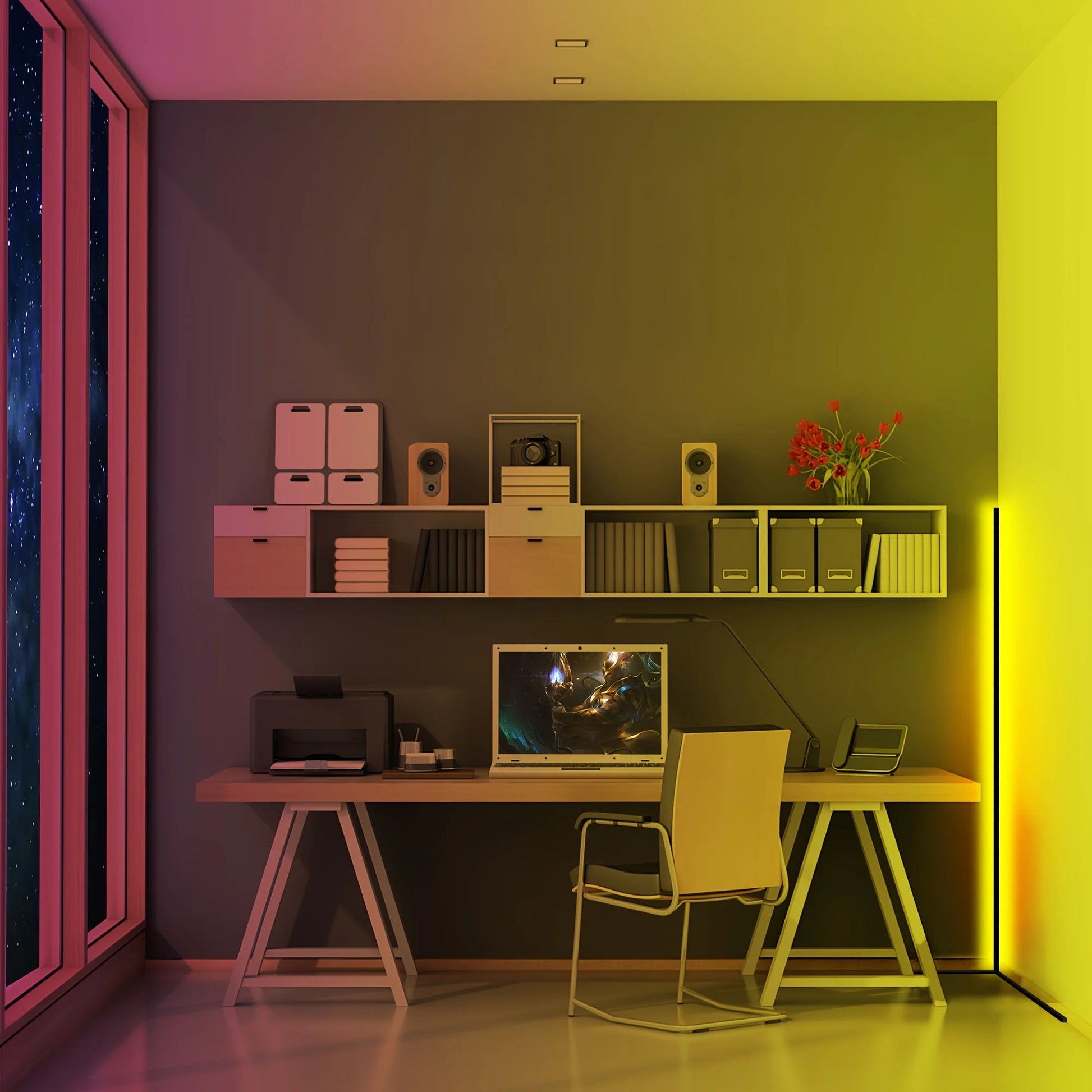 Corner Floor Lamp, 60-Inch Rgb Led Corner Lamp, Led Floor Lamp For Living Room Bedroom Game Room - Buy online at  Vibe In Cart.