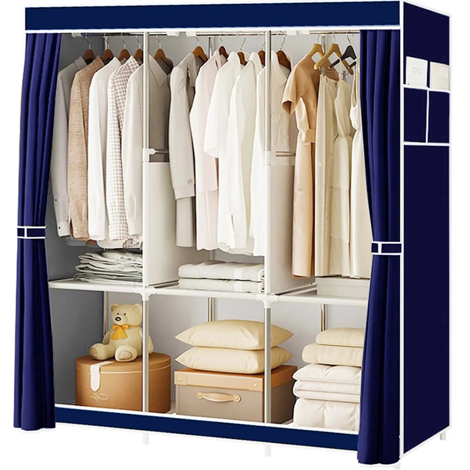 Portable Closet 51-Inch Dustproof Wardrobe Organizer Multi-laye Home Storage Rack Clothes Bedroom Shoe Quick and Easy to Assembl - Buy online at  Vibe In Cart.
