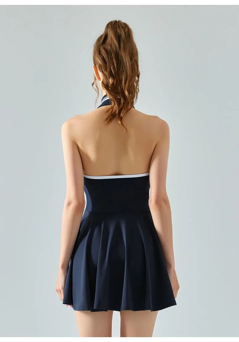 Polo Tennis Dress With Chest Pads&Shorts Soft High Stretchy Fitness Skorts Tummy Control Yoga Skirts Gym Clothing Activewear - Buy online at  Vibe In Cart.