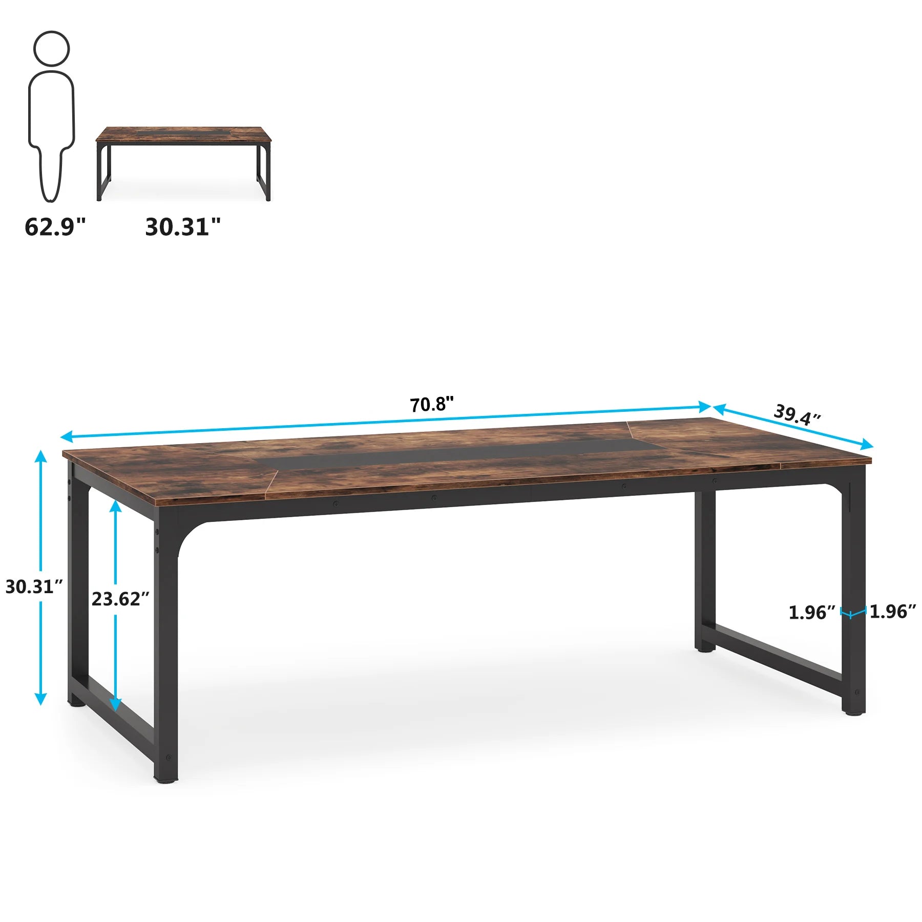 Tribesigns Modern Computer Desk 70.8 inch Large Executive Office Desk Study Writing Desk Workstation Computer Table - Buy online at  Vibe In Cart.