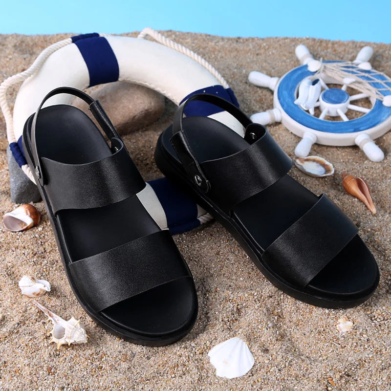 Summer New Men's Sandals Genuine Leather Luxury Beach Sandals Men Outdoor Mens Shoes Breathable Male Slippers Casual Footwear - Buy online at  Vibe In Cart.