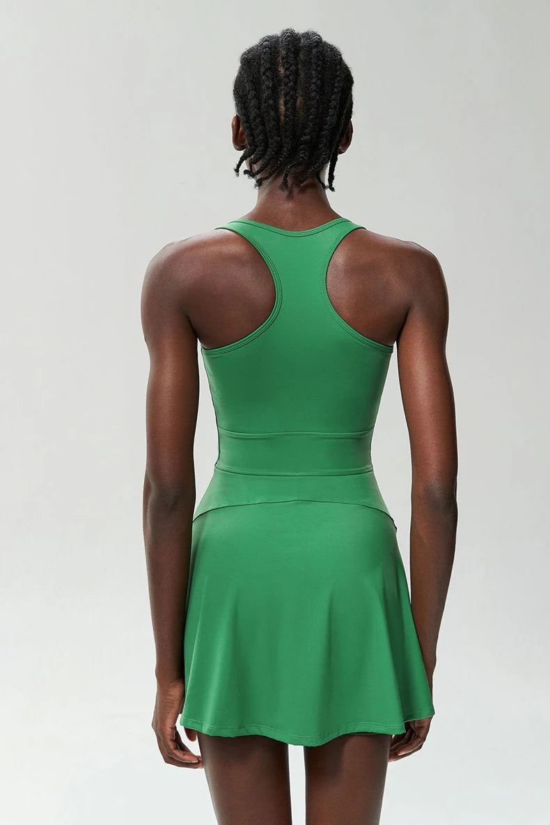One Piece Tennis Dress Women Summer Solid Color Outdoor Running Skirt Breathable Quick Dry Jumpsuit Breathable Gym Clothes - Buy online at  Vibe In Cart.
