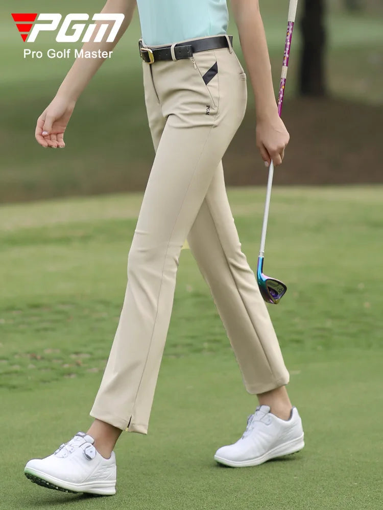PGM KUZ128 Golf Pants Women's Slim-fitting Waterproof Long Pants with Zipper Pocket, Elastic, Nine-inch Length, Flare Pants - Buy online at  Vibe In Cart.