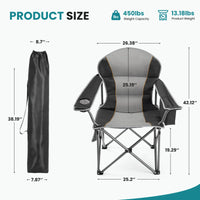 JHK Heavy Duty Camping Chair 450lbs Capacity Portable Folding Chair with Cup Holder Sturdy Steel Frame Outdoor Chair for Camping - Buy online at  Vibe In Cart.