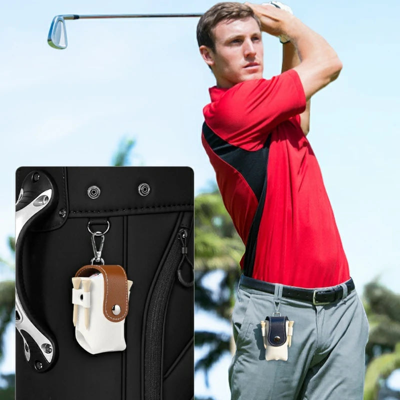 PU Golf Waist Bag Clip with Magnetic Buckle and Ball Storage