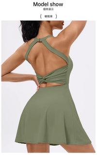 Tennis Dress with Shorts Badminton Clothing 2025 Golf Wear Dress with Shorts Underneath Workout Outfit 1pc Padded  Sport Dress