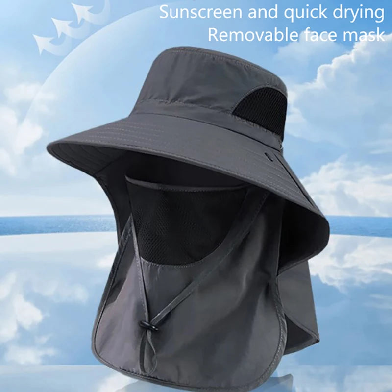 Summer Sun Hats UV Protection Outdoor Hunting Fishing Cap For Men Women Hiking Camping Visor Bucket Hat Neck Flap Fisherman Hat - Buy online at  Vibe In Cart.