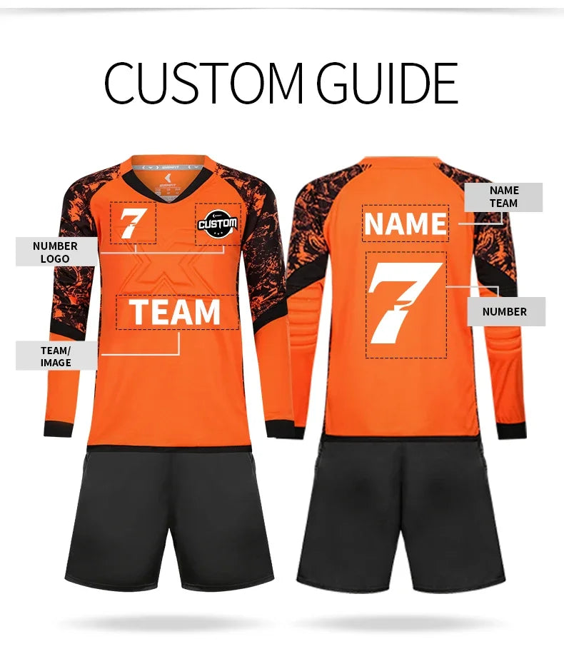 Kids Goalkeeper Uniform Boys Goalkeeper Jersey Doorkeepers Long Sleeve Sponge Protective Football Uniform For Children's - Buy online at  Vibe In Cart.