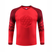 Polyester Spandex Protective Long Sleeve Soccer Goalkeeper Uniform Set with Top and Pants