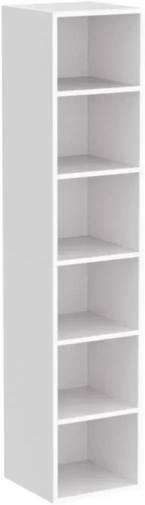 new70.9 Inch Tall Narrow Bookcase, Modern White Corner Bookcase with Storage, 6 Tier Cube Display Shelves for Home Office - Buy online at  Vibe In Cart.