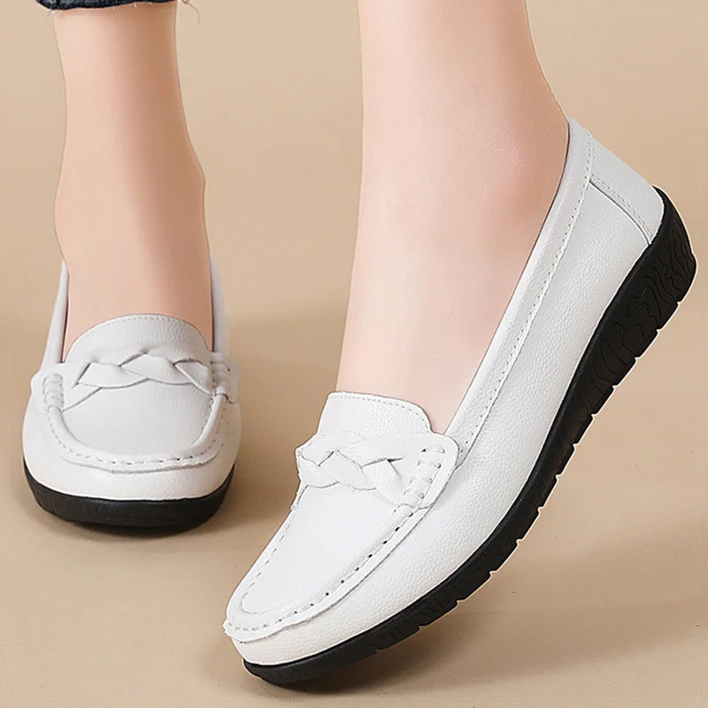 Women Shoes Soft Leather Women's Loafer 2025 New Flats Slip On Casual Shoes Flat Shoes Women White Footwear Zapatos De Mujer - Buy online at  Vibe In Cart.