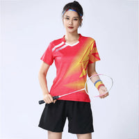 Women Table Tennis T-shirts Gradient Prints Badminton Sports Shirt Quick Dry Team Sportswear Tee Polyester Training Short Sleeve - Buy online at  Vibe In Cart.