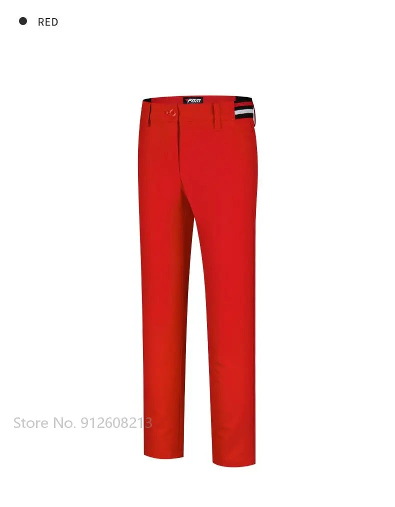 Children's Windproof Warm Golf Pants for Kids, Full Length, Elastic Band, Sizes S-XL