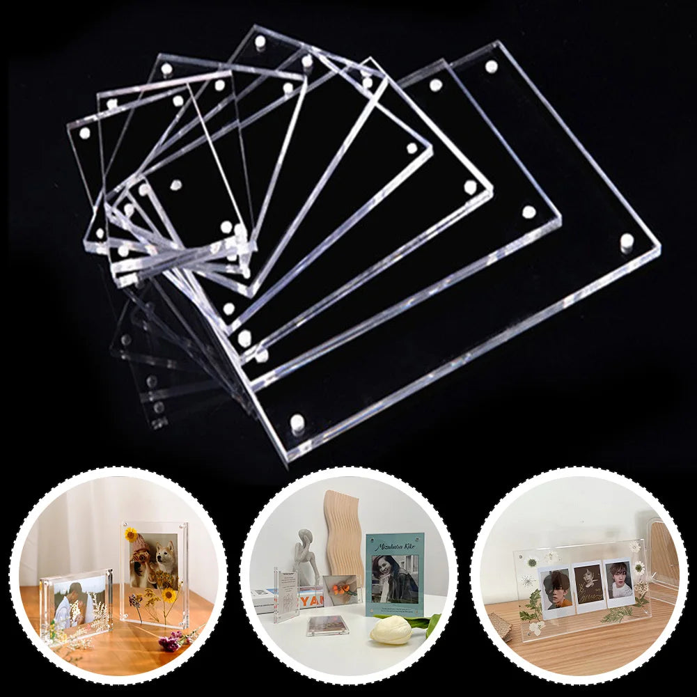 1 Pc Transparent Photo Frame Acrylic Magnetic Display Frame Poster Display Stand 3/5mm For Room Desk Home Decoration - Buy online at  Vibe In Cart.