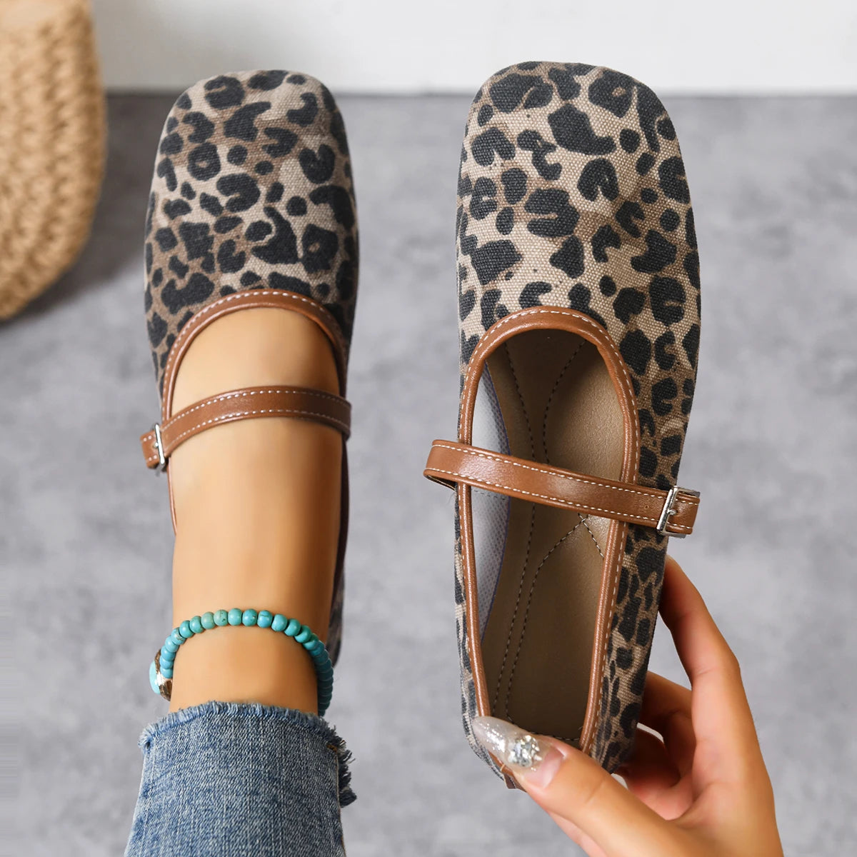 Women Flats New Leopard Print Comfortable Soft Flat Loafers Shoes Women Ballet Flat Mary Jane Shoes for Women - Buy online at  Vibe In Cart.