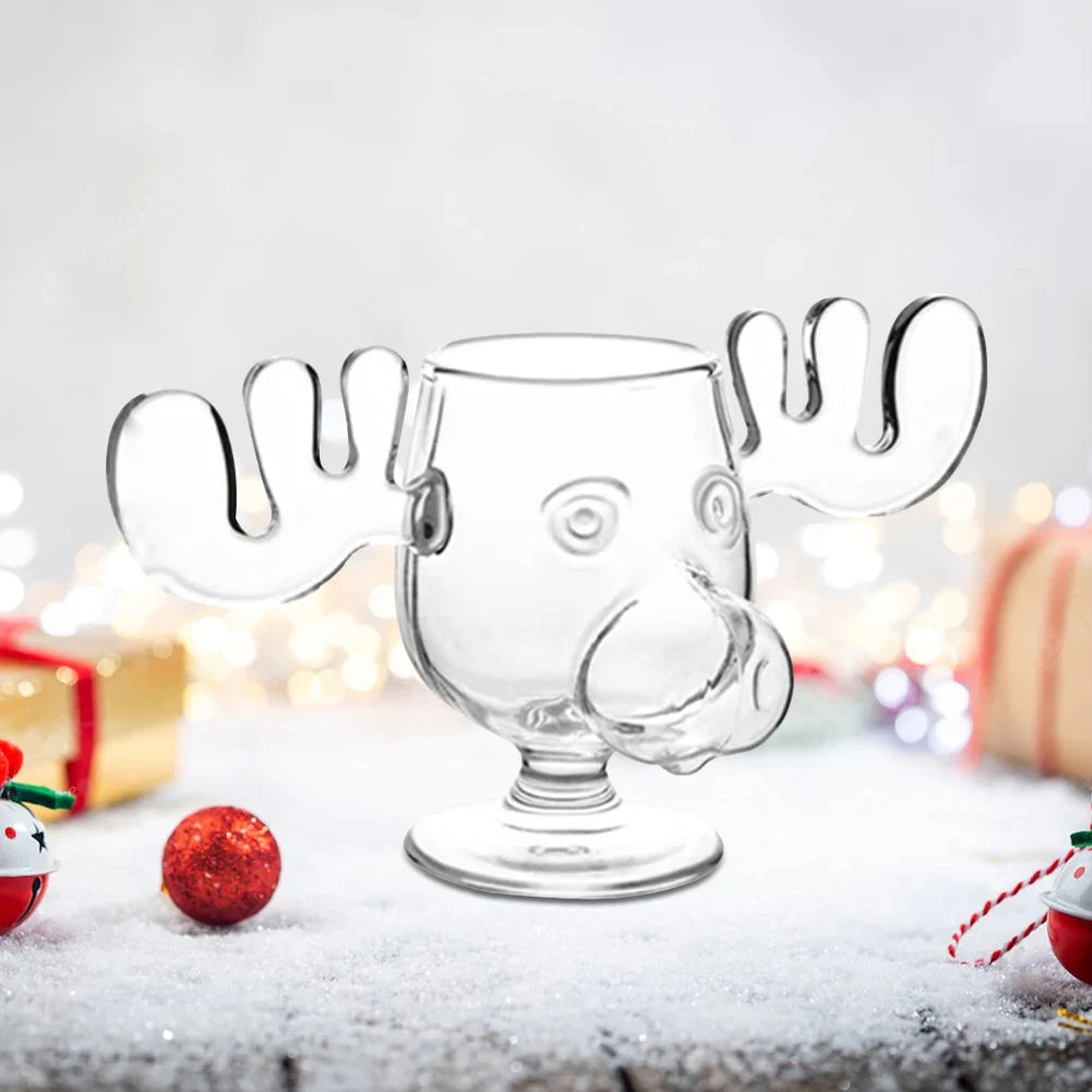 1/2/3PCS Christmas Elk Glass Cup 8Oz Milk Moose Mug Christmas Reindeer Head Beer Water Cup Xmas Holiday Party Drinkware Gifts - Buy online at  Vibe In Cart.