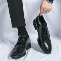 Men's leather shoes for business, retro, breathable, formal, wedding, leisure, business, and work - Buy online at  Vibe In Cart.