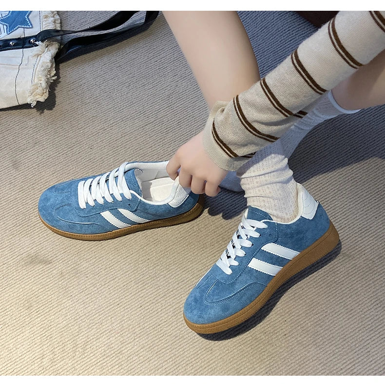 Women Tennis Sneakers Flats Ladies Fashion Mixed Colors Lace-up Vulcanized Shoes Spring Autumn Woman Outdoor Trainers Footwear - Buy online at  Vibe In Cart.