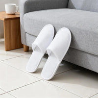 4 Pairs Disposable Slippers For Guests, Bulk White Slipper Pack For Hotel, Spa, Travel, Shoeless Home, Fits up to Adult - Buy online at  Vibe In Cart.