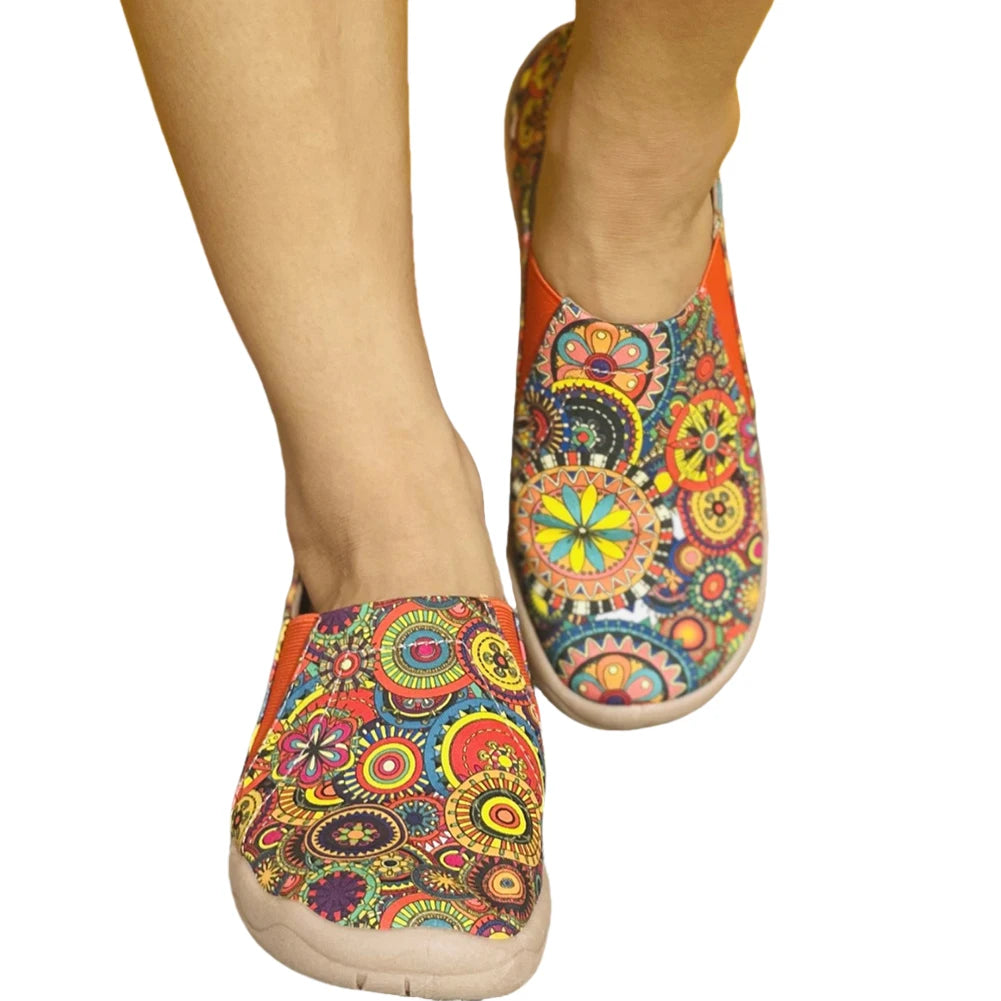 Women Loafers Casual Travel Shoes Anti Slip Slip On Flats Breathable Lightweight Walking Loafers Ethnic Style for Outdoor Travel - Buy online at  Vibe In Cart.