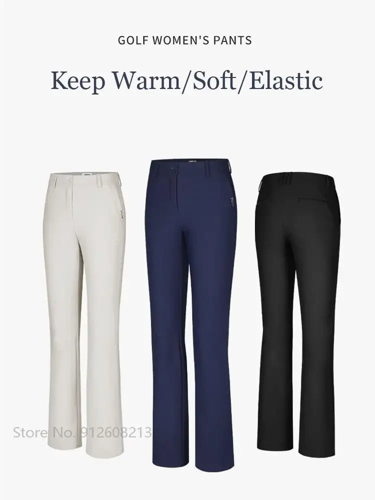 PGM Autumn Winter Women Golf Pants Thick Keep Warm Long Pant Flared Slim Golf Ball Pants Windproof Tennis Sweatpant Clothing - Buy online at  Vibe In Cart.