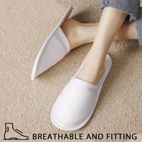 4 Pairs Disposable Slippers For Guests, Bulk White Slipper Pack For Hotel, Spa, Travel, Shoeless Home, Fits up to Adult - Buy online at  Vibe In Cart.