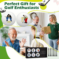 Patriotic Golf Balls Set with 6 USA Flag Balls, 6 Tees and Box