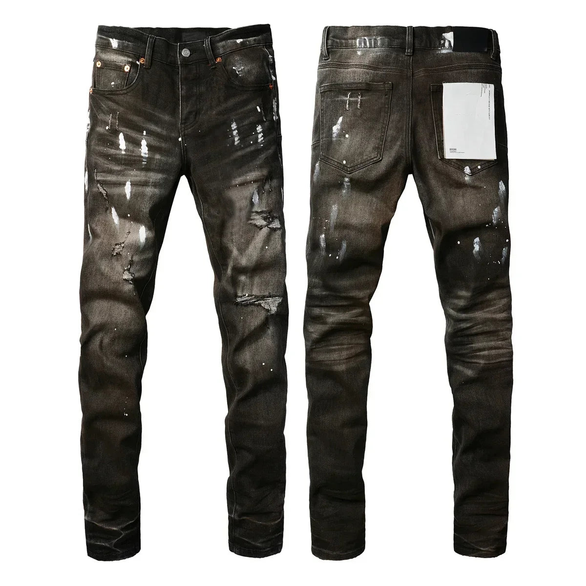 Men's High Purple USA Stretch Skinny Jeans Pants Color Distressed Black Streetwear Button Fly Ripped Jeans - Buy online at  Vibe In Cart.