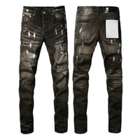 Men's High Purple USA Stretch Skinny Jeans Pants Color Distressed Black Streetwear Button Fly Ripped Jeans - Buy online at  Vibe In Cart.