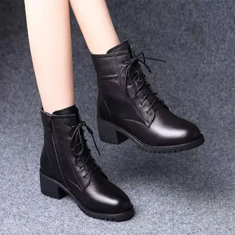 2025 Women's Shoes Luxury Chelsea Boot Women Leather Boot Chunky Winter Shoe Platform Ankle Boots Thick Heel Brand Designer - Buy online at  Vibe In Cart.