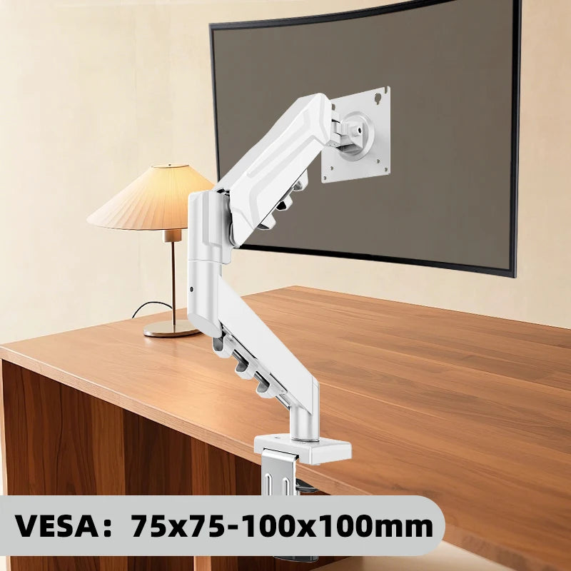 Adjustable Gas Spring Single Monitor Arm for 13-32 Inch Screens with Clamp Stand