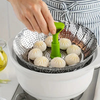 1pc Stainless Steel Lotus Steaming Tray Folding Food Steamer Vegetable Fruit Food Basket Mesh Steamer Rack Cooking Cookware - Buy online at  Vibe In Cart.