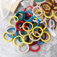 Women's Elastic Hair Bands, 4cm, Polyester, Set of 50