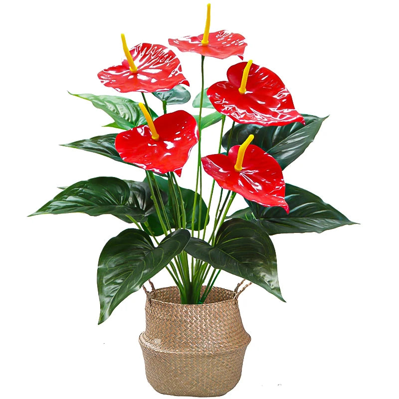 53cm Artificial Monstera Leaves Home Plastic Palm Fronds Fake Anthurium Greenery Tree Big Herb Plant For Garden Outdoor Decor - Buy online at  Vibe In Cart.